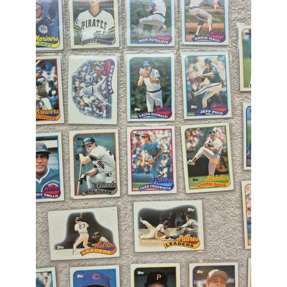 1989 Topps Baseball Card Lot 28 Cards Craig Biggio Will Clark Cubs Pirates MLB